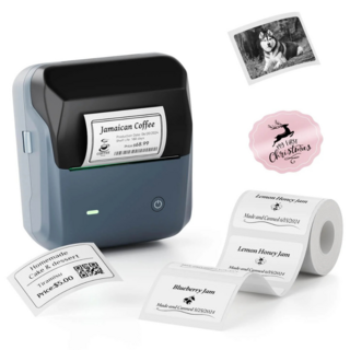 Niimbot B31 와이드 라벨프린터 님봇라벨기, 1개, B31 블루+사각화이트 70x100