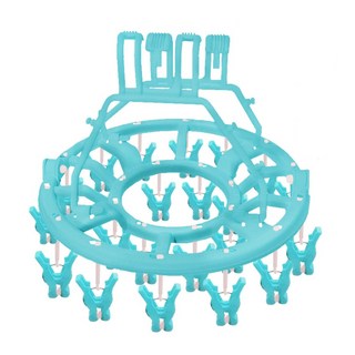 台灣製造收納衣架.衣夾.夾襪.好神一秒收衣架.抗UV材質圓型22夾, 1個