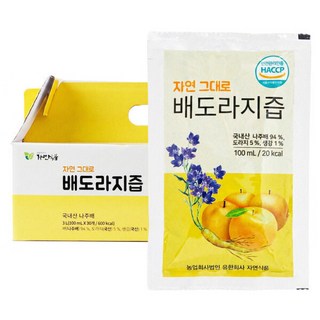 자연식품 자연그대로 배도라지즙 파우치, 100ml, 30개