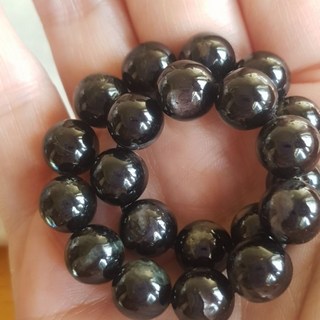 天然原礦金運石9mm強光圓珠單圈手串，招財轉運，時尚配飾，男女皆宜