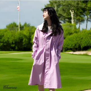 채로스 여성용 프리미엄 골프 비옷 레인코트 바람막이, 1개, 핑크