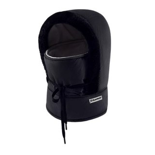 加絨保暖帽 冬季防風面罩雷鋒帽, 1個, 黑色