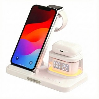 모드에버 5in1 고속 무선충전기 무드등, 1개, 화이트