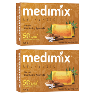medimix 印度檀香皂 125g 添加檀香油 經典草本香皂 溫和清潔不刺激, 2個
