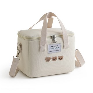 에이쏘르 피크닉 보냉백 이유식 도시락 가방, 아이보리, 1개