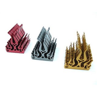 小白的生活工場*AL-TRON 火焰造型晶片散熱片，南北橋散熱，金/紅/鈦三色可選，電腦散熱改裝, 紅, 1個