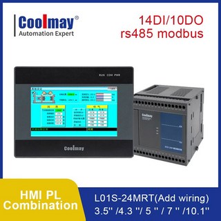 쿨메이 HMI 터치스크린 4.3인치 5인치 7인치 10인치 콤보 세트 L01-24MRT PLC 컨트롤러, 2)plc  7 inch hmi
