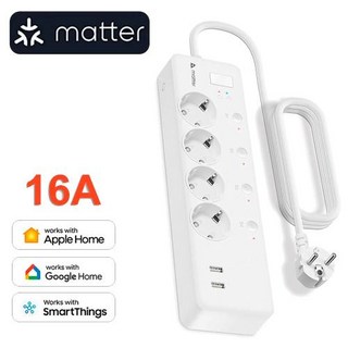 전기 절전형 타이머 스위치 콘센트 멀티탭 원격 제어 Arumny Matter Kr USB 스마트 구글 홈 한국 EU 익스텐션 스마트싱스 220V, 1개