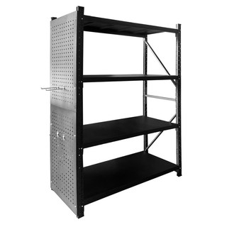 FDW*台灣現貨速發*旗艦組合【送洞洞板2* 掛勾*4】大容量四層置物架/廚房收納架/鐵力士架, 四層組合洞洞板貨架12050200