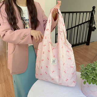 패브릭 숄더백 리본 가방 여성 토트백 에코백