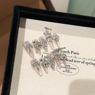 手工穿戴甲 美甲貼片 指甲貼片 個性款, 1個, 玫瑰錦鯉【送工具包】,M