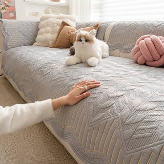 FEIFAN 순면 모던 사계절용 미끄럼방지 퀼팅 소파패드 4인용