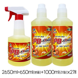 PB 1 플러스업 다목적 세정제 본품 650ml, 2개, 2.65L