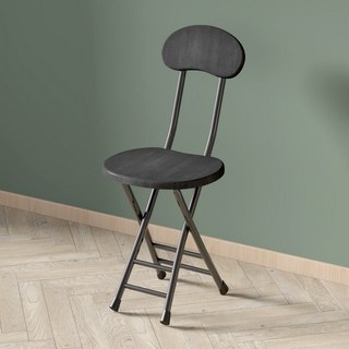 家用摺疊椅 臥室房間高顏值宿舍矮凳, 1.5CM座面加厚硬座椅-黑架-黑木