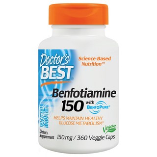 Doctor's BEST 苯磷硫胺無麩質素食膠囊, 360顆, 1罐
