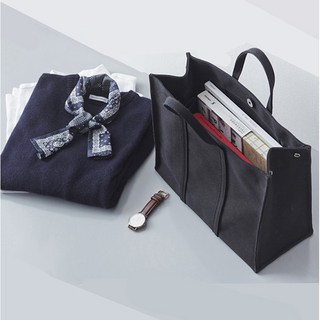 帆布手提文件包 A4文件袋 簡約商務公文包 百搭休閒學生書包, 黑色, 黑色