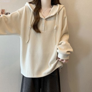 100.0kg大碼紋理感坑條連帽T恤女2025春秋季新款寬鬆顯瘦時尚上衣女