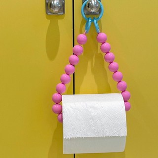 도파민 롤 종이 홀더 티슈 욕실 인테리어 두루마리 디스펜서 휴지케이스 소품 귀여운 걸이, 2팩 로즈 레드 비즈 롤 페이퍼 홀더, 2개