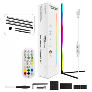 【台灣出貨】立燈落地燈 幻彩氣氛燈 LED落地燈 RGB燈條 北歐落地燈 房間氣氛燈 電競氛圍燈 客廳燈 床頭燈, 落地牆角燈_120公分