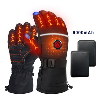 겨울 USB충전식 고급 발열장갑 3단계 온도 조절 6000mAh