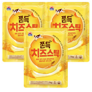 [대림냉동] 쫀득치즈스틱 1 000g x3개, 3개, 1kg