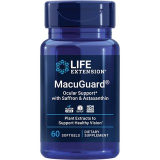 LIFE EXTENSION MacuGuard番紅花蝦紅素軟膠囊, 60顆, 1罐