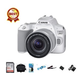 추가금X 캐논 EOS 200D 화이트+18-55mm+64GB+가방+리더기+청소세트 입문자용 DSLR 카메라 풀패키지 사진수업용