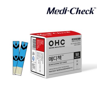 메디첵 혈당시험지 50매 당뇨관리용품>>혈당측정지, 50개입, 1개