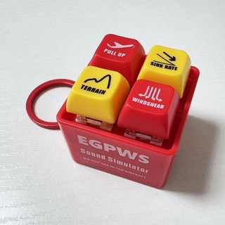 台現 波音737飛機模擬器EGPWS發聲鑰匙扣掛件 趣味按鍵聲效 迷你飛機模型 航空迷禮品推薦, 1個, 紅色-EGPWS