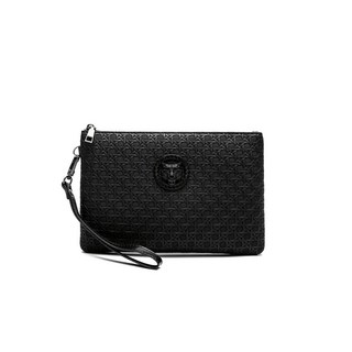 簡約男士PU皮手拿包 時尚大容量腕帶包 精緻多功能休閒拉鍊手拿包