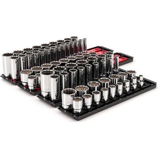 테크톤 1/2인치 드라이브 12포인트 소켓 세트레일 및 트레이 포함 78개 세트 3/8-1-5/16인치 10-32mm SHD92216 USA, Standard and Deep, 78-Piece (3/8-1-5/16 in./ 10-3, 1개