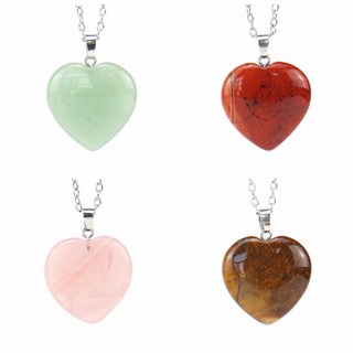 熱賣天然石水晶綠東陵桃心愛心心形吊墜項鍊，時尚百搭，提升個人魅力