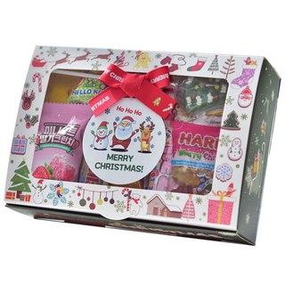 크리스마스 과자 선물세트 학교 학원 단체 행사 간식꾸러미 12종구성, 1개, 초록상자(중)