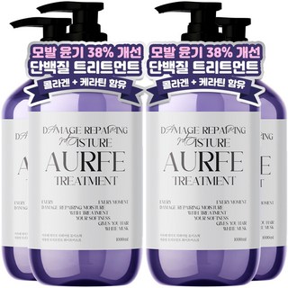 아우페 데미지 리페어링 모이스처 트리트먼트 화이트머스크향, 1L, 4개