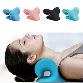 경추마사지베개 거북목교정기 경추 일자목 지압 스트레칭 안마기, 1개, 경추마사지 블루