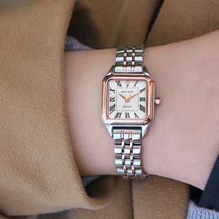 [본사정품] 세인트스코트 프리부르 천연 다이아몬드 여성용 메탈 손목 시계 + 선물포장 +쇼핑백 증정 ST7120