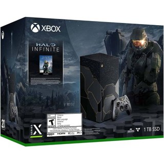 마이크로소프트 1TB Xbox 시리즈 X 헤일로 인피니트 한정판 번들 - 수천 개의 게임과의 하위 호환성 16GB GDDR6 메모리 4K UHD 블루레이 최대 8K HDR