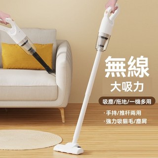 無線手持吸塵器 強勁吸力清潔 多功能刷頭 輕巧便攜 居家車用皆宜, 白色, 進階款【除塵三合一-颶風大吸力】