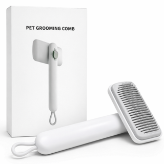 그로업스 부위별 조절가능 안아픈 반려동물 브러쉬, 1개, 화이트