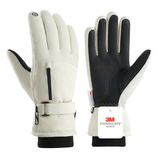 摩托車手套 觸控手套 防水防風保暖騎士手套 機車手套, 白