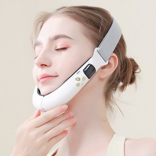 얼굴마사지기 LED 미세전류형 윤곽 브이라인 얼굴 붓기, 1개, 흰색