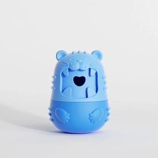 강아지용 파괴 불가 간식 디스펜서 볼 - 소형/중형견 에너지 소모를 위한 인터랙티브 슬로우 피더 장난감, 02 파란색