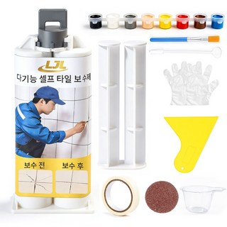 LJL 타일 보수제 깨진 타일 금간 보수 화장실 욕조 금간 보수용 대리석 바닥 세면대 도자기 셀프 보수, 1개