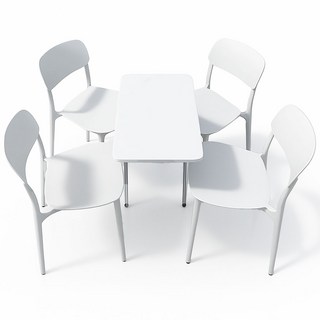 이엔비 일체형 인테리어 식탁의자, 4개, 화이트
