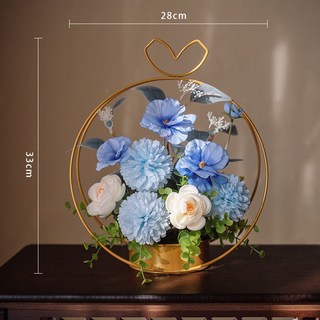 고급 인조꽃 스탠드형 조화 인테리어 장식 생화 느낌 조화센터피스 소품, 1개