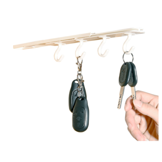 抽拉式倒掛掛勾 無痕免打孔置物架 多功能收納掛勾, 白色, 1個