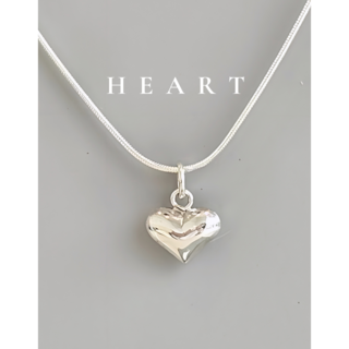 [국내제작] 925실버 볼륨 하트 펜던트 목걸이 심플 데일리 은목걸이 (30대 추천)