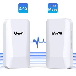 Ueevii CPE240 포인트 투 포인트 무선 브리지 POE 야외 확장 인터넷 브리지 12dBi 지향성 안테나 1640ft 거, 01 2-Pack, 04 UK Plug