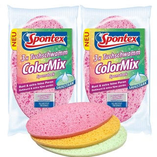 스폰텍스 컬러 믹스 Spontex ColorMix cloth sponge, 2개, 3개입