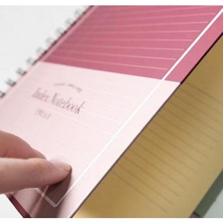 [투영디자인] 4섹션 인덱스 노트 / 코넬식 무광코팅 스프링형 오염에강한, 그린